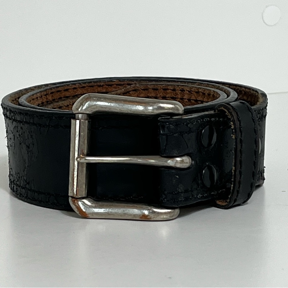 R.G. BULLCO Men’s U.S.A. Leather Belt Black Removable Buckle Size 36 Unisex